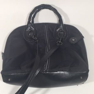Enrico Coveri leathers trimmed nylon bag